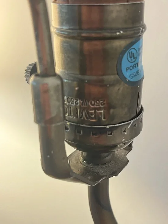 Vintage Bronze Lady Justice Figural Sculpture Table Lamp by Leviton - Picture 9 of 10